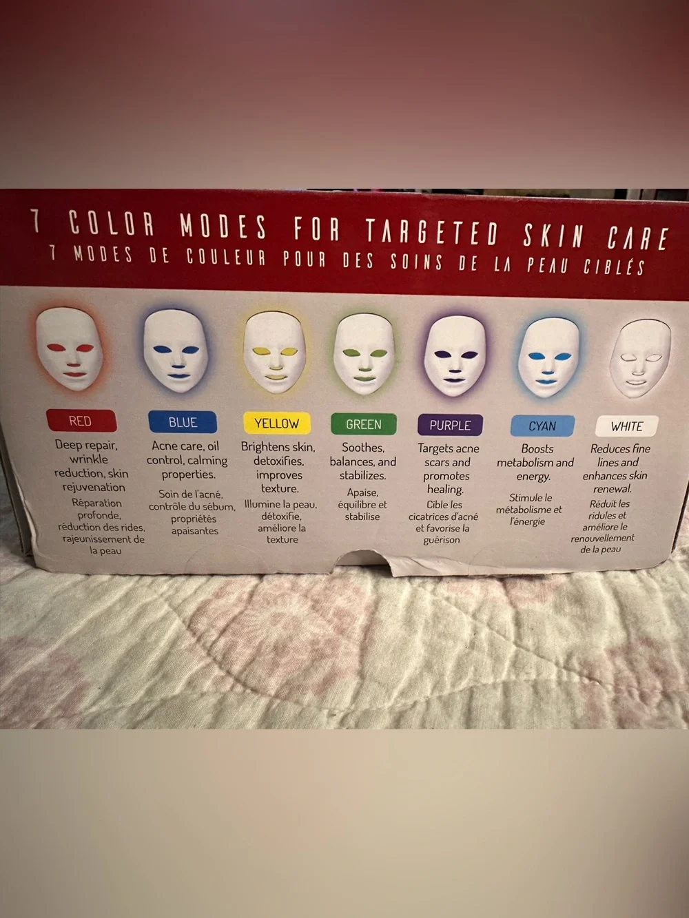 Pursonic | 7 Color LED Red Light Therapy Face Mask for Acne & Anti-Aging NWT 🏷️